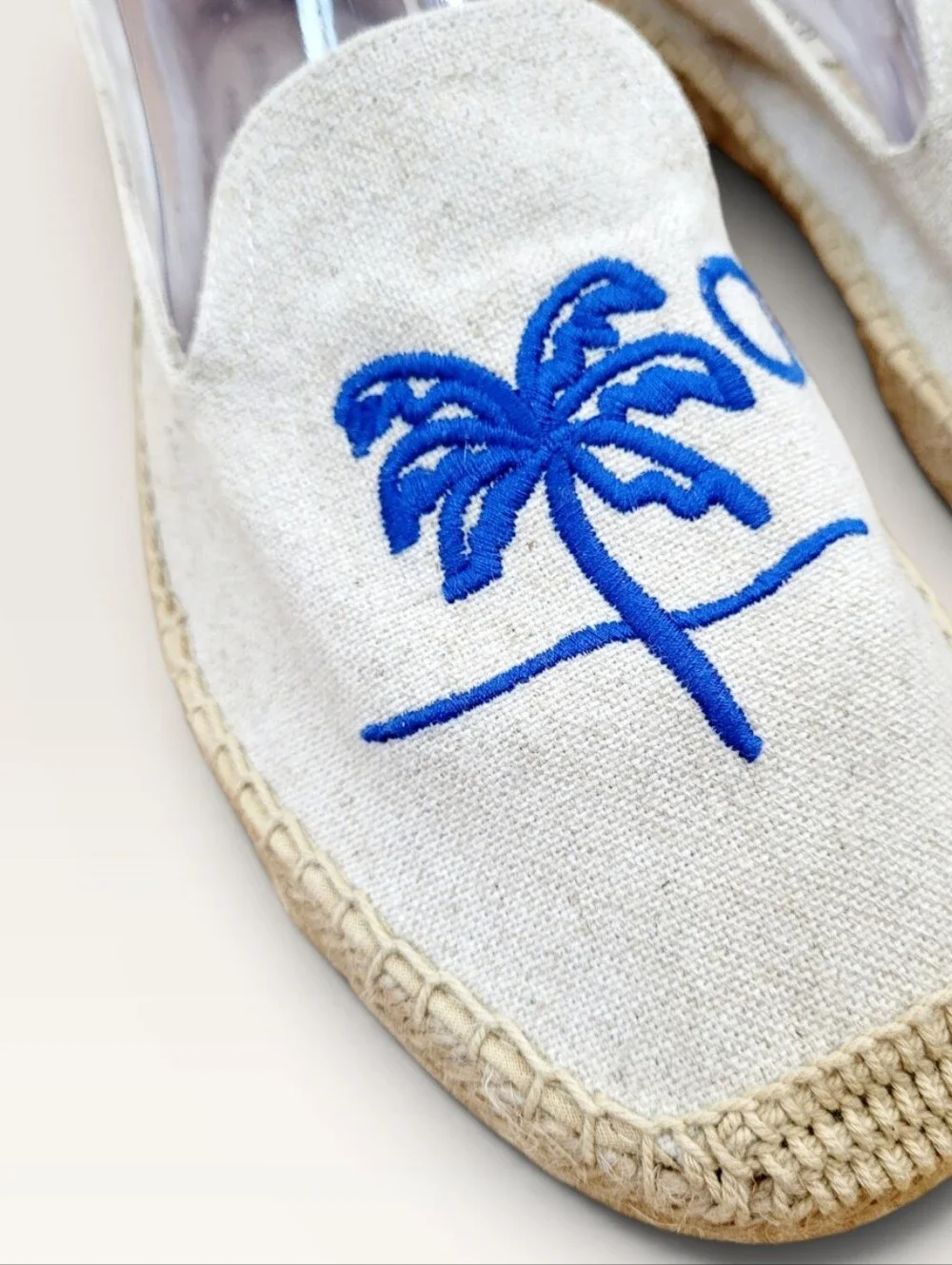 Soludos Tropical Embroidered Espadrilles Flats Aqui Me Quedo Palm Tree Shoes 10